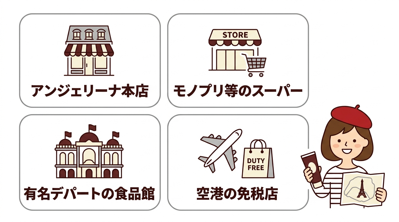 パリでアンジェリーナのマロンクリームを売ってる場所