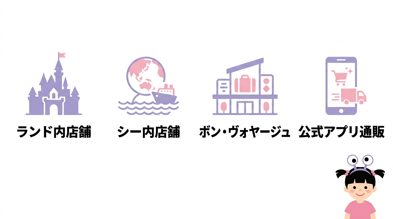 ブーのヘアバンドはディズニーのどこで売ってる?