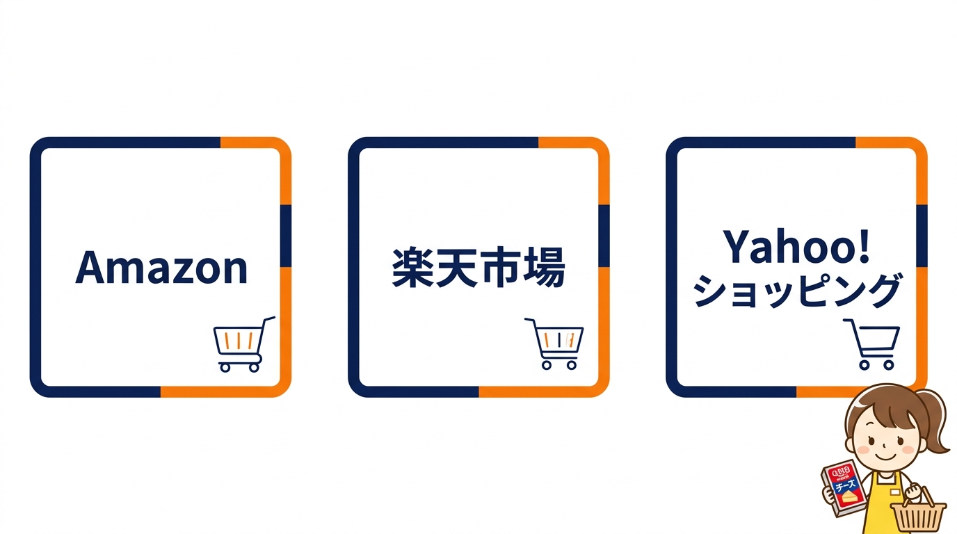 通販でQBBチーズを買える主要サイト3つ